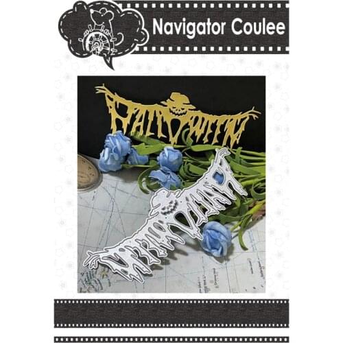 Halloween Bat Letter Cutting Mold 2021 Dead Scrapbook Metal Decoration Clear Stamp DIY Craft Creative Cutting