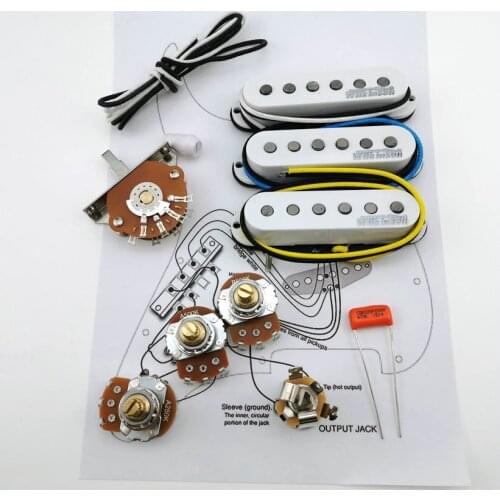 Guitar Pickups With ALPHA 250K Copper shaft Wiring Kit for-Stra /1 Set Wilkinson WVS 60s Alnico5 SSS Single Coil