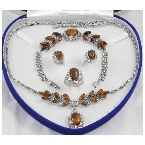 Hot AAA Green blue Jade Link Bracelet Earrings Ring Set 7-9