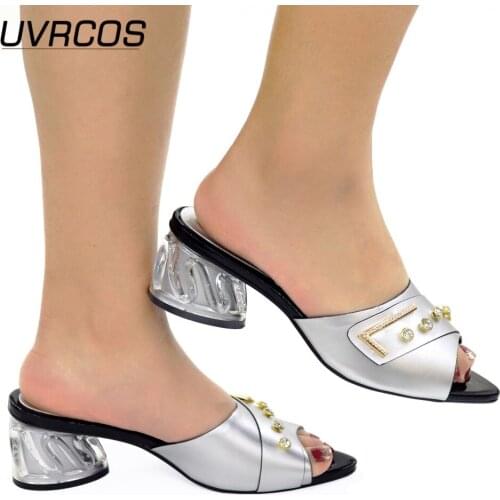 Leather Slippers Women Shoes High Heel Sandals Fashion Casual Shoes Hot Selling Italian Style Slingbacks African Woman Slippers