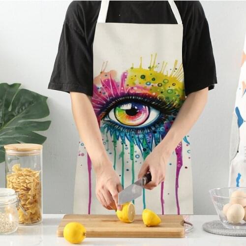 Antifouling Kitchen Aprons Multifunction Transportation Eyes Cotton Linen men women Chef Cooking Apron Cleaning 68*55 0065