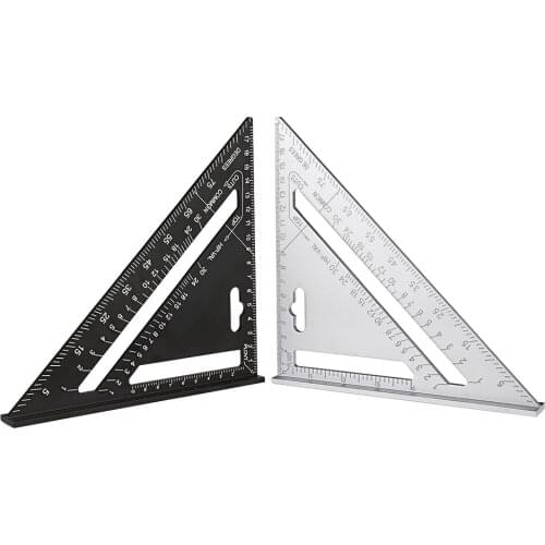 Angle Ruler 7Inch Metric Aluminum Alloy Triangular Measuring Ruler Woodwork Speed Square Triangle Angle Protractor Measuring