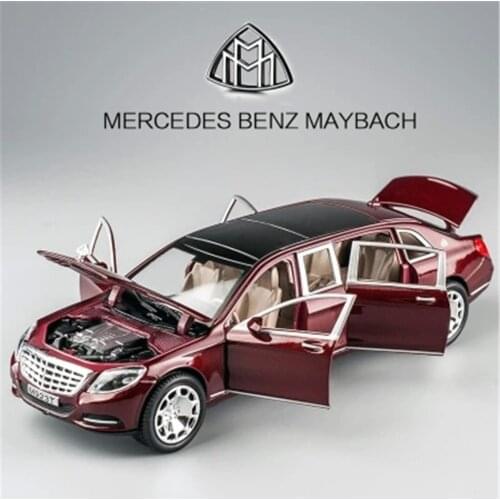 1/24 Maybach S600 Metal Car Model Diecast Alloy High Simulation Car Models 6 Doors Can Be Opened Inertia Toys For Children Difts