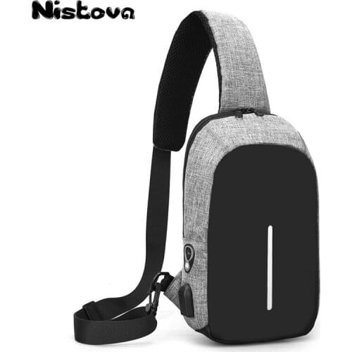 Mens New High Quality USB Charging Handbag Anti-theft Chest Bag Waterproof Wear-resistant Shoulder Bag Fashion Casual Bag