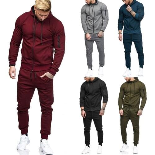 Mens Autumn Patchwork Zipper Sweatshirt Top Pants Sets Sports Suit Tracksuit ajax trainingspak Breathable comfortable soft F4