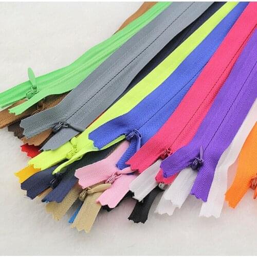 3# Invisible Zipper 20CM/8 Inches Length Nylon Coil Zipper Sewing for Tailor Handicraft Clothes Accessories 10 Pcs Wholesale