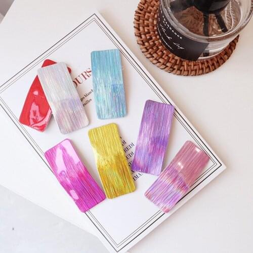 New Fashion Lady girl Cute laser hairpin sweet color bangs clip BB clip geometry hairpin clip hair accessories