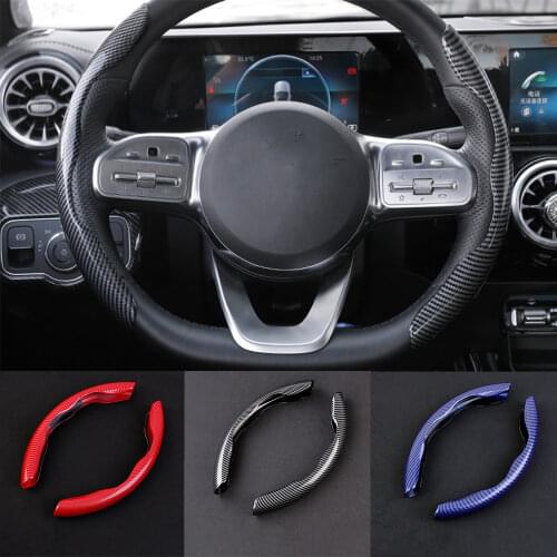 A Pair Carbon Fiber Look Universal Car Steering Wheel Booster Cover Non-Slip Accessory Automobiles Parts Steering Covers