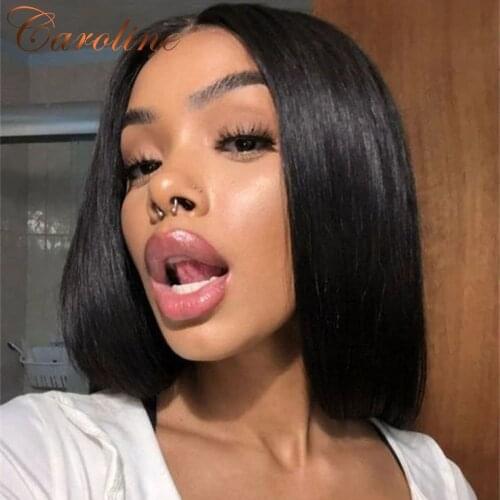 Straight Bob Lace Front Wigs 13x4 180 Density Bob Straight Lace Wig Brazilian Straight Bob Lace Frontal Wig For Black Women