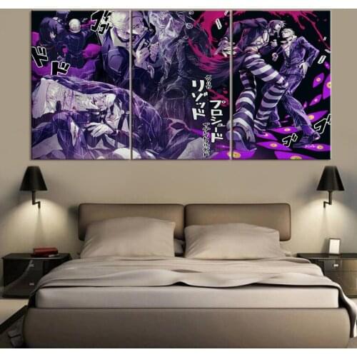 HD Prints Posters Framework Modular Art Pictures 3 Pieces Anime JoJos Bizarre Adventure Canvas Paintings Living Room Home Decor
