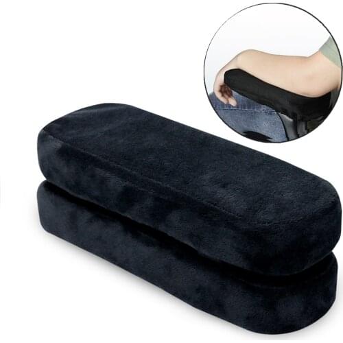 2pcs Chair Armrest Pads Memory Foam Elbow Support Pillow for Forearm Pressure Relief Universal Chair Arm Cover Anti-Slip Bottom