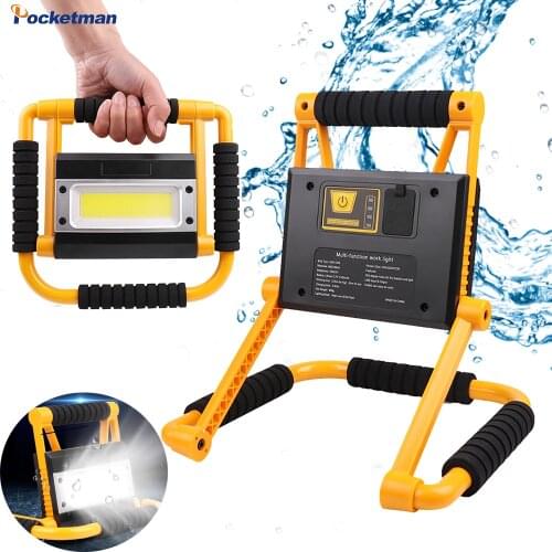 300W Portable Work Light Spotlight Cob Work Lamp Rechargeable Flashlight Waterproof Camping Lamp Emergency Searchlight Light