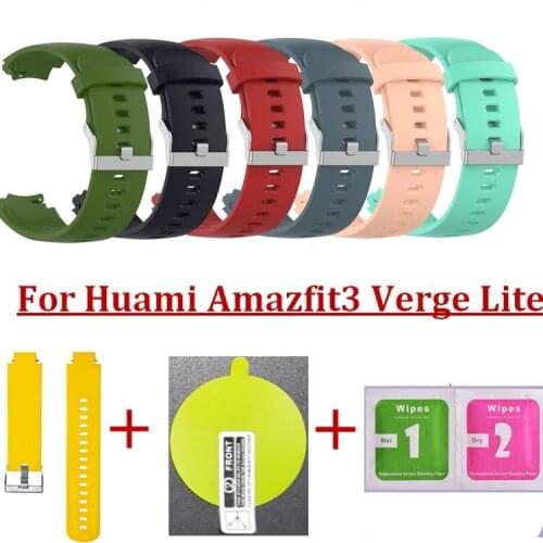 2 In1 Silicone Wrist Bands for Xiaomi Huami Amazfit Verge Strap Wristband + Screen film for Huami Amazfit Verge 3 Band Drop Ship