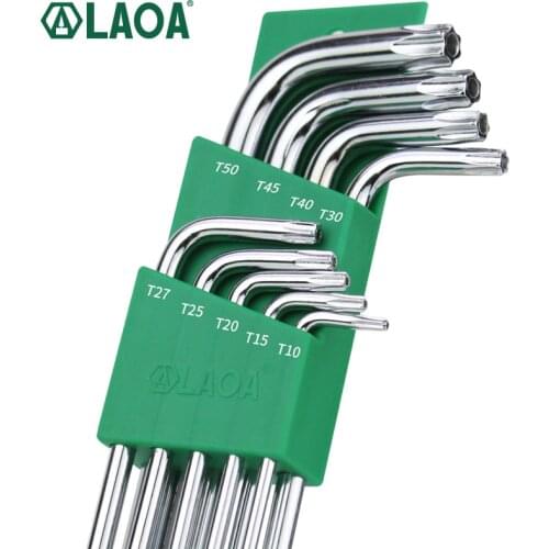 LAOA Torx Allen Key Screwdriver Star Wrench Inner Spline with Middle Hole Wrench Set Handtool