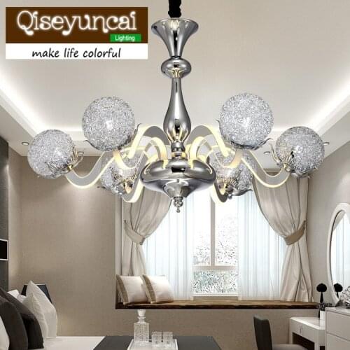 Qiseyuncai Modern Living Room LED Acrylic Chandelier Creative Personality Art Bedroom Dining Room Arm Lighting Lamps