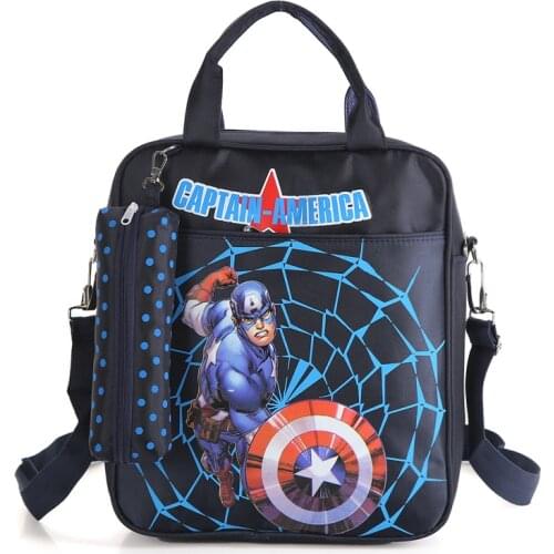 Disney Captain America Tutorial Bag Backpack Children Tote Bag Lunch Bag Boy Girl Princess Sophia Messenger Bag