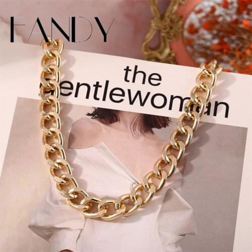 IF ME Wide Punk Gold Chunky Chain Necklace for Women Gothic Big Chain Choker Pendant Necklaces Fashion Jewelry