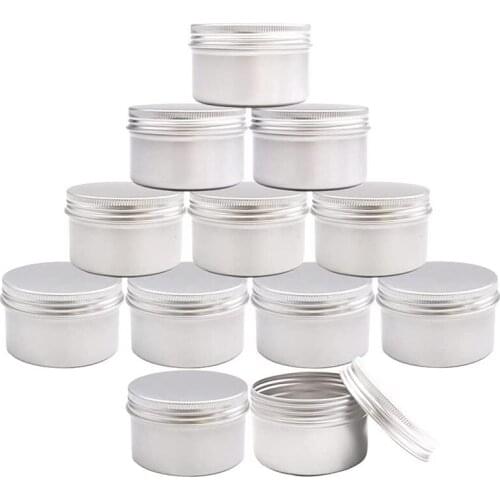 12Pcs 4Oz Metal Candle Tins For DIY Candle Making, Metal Tins With Screw Lids,For Candle Making,Crafts,Storage (Silver)