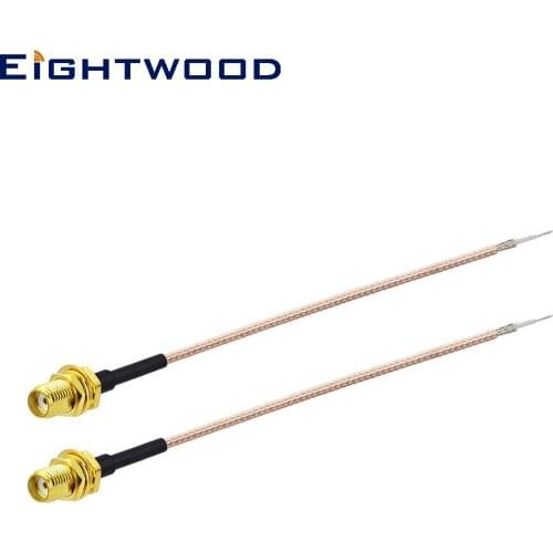 Eightwood 2PCS SMA Female Bulkhead Pigtail Cable RG178 to Bland end/Stripping end /Pre-made end 15cm/6inch for Wifi Ham Radio