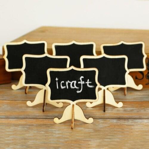 20pcs MIni Wood Blackboard Message Notice Board Table Wedding Party Decor Write Information DIY Decoration Stand Chalkboard