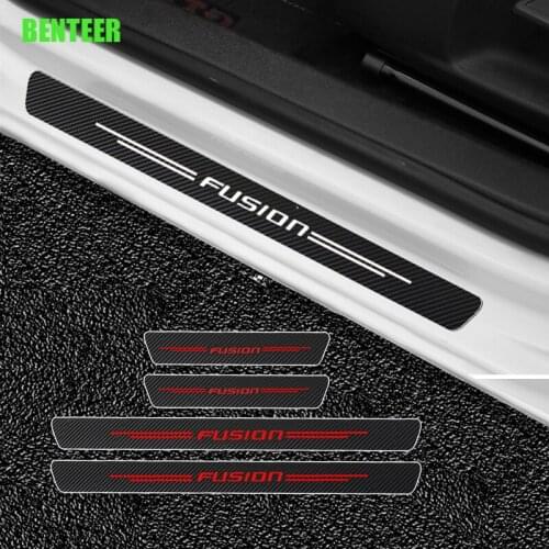 4pcs Carbon Fiber Car Door Protection Sticker For Ford Fusion