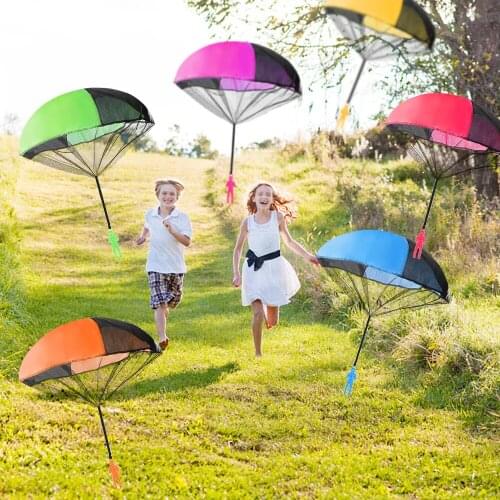 6 PCS Parachute Toys Sports Throwing Toy Outdoor Camping Flying Parachute Toys Kids Gift Children Entertainment 2021