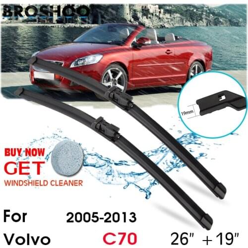 Car Wiper Blade Front Window Windscreen Windshield Wipers Blades Push Button Auto Accessories For Volvo C70 26"+19" 2005-2013