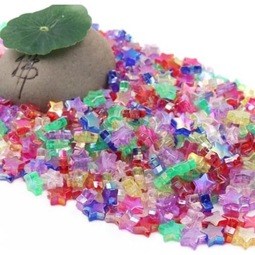 Handmade DIY clothing beaded material 11mm magic color five-pointed star loose beads childrens bracelet necklace accessories