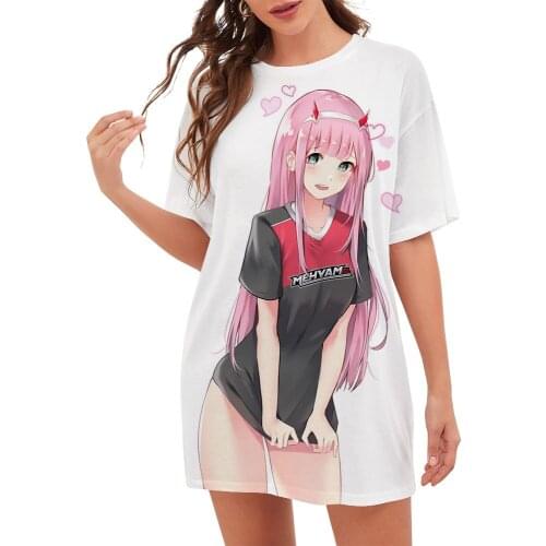 CLOOCL Anime DARLING In The FRANXX Fashion Women Short Sleeve Loose T Shirt 3D Cartoons Print T-shirt Hip Hop Women Clothing