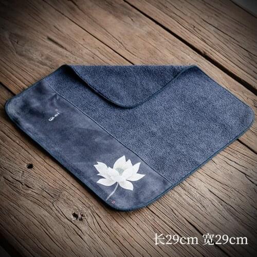 Flower Rhyme Painted Tea Towel Absorbent Thickened Cleaning Cloth Absorbent Clay Teapots Tea Towel Mat Tea Ceremony Special