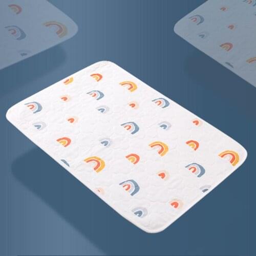 Childrens Diaper Pad Pure Cotton Waterproof Sheet Washable Baby Gauze Breathable Diaper Changing Mat Cartoon