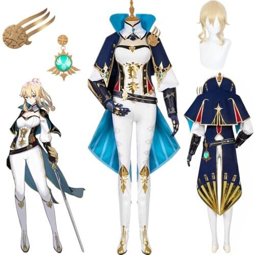 Genshin Impact Jean Cosplay Costume Carnival Halloween Dress Women Performance Outfit Props Genshin Impact Costumes Jean Suit