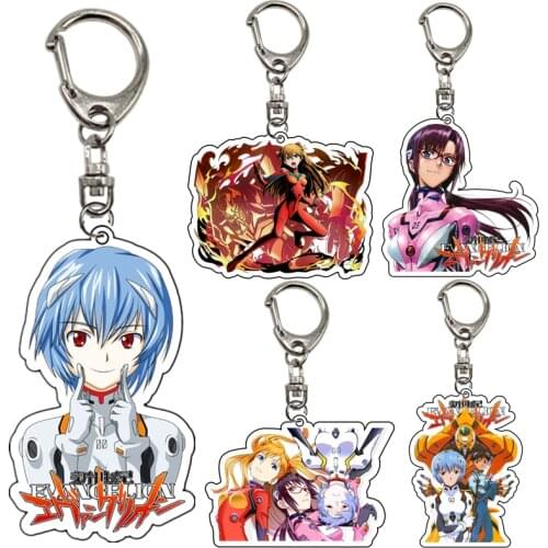 EVA Asuka Langley Soryu Ayanami Rei Ikari Shinji Cosplay Acrylic Key Chain Pendant Keyring Prop