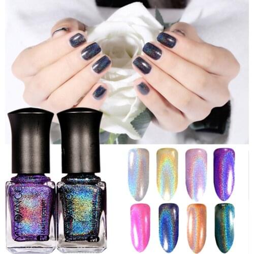 MYDANCE 6ML Holographic Nail Polish Mirror Effect Chameleon Varnish Professional Nail Gel Polish Glitter Lacquer TSLM1