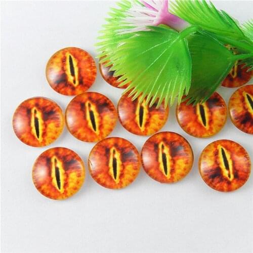 GraceAngie 10mm 50X Dragon Eyes Round time gem GlassCabochon Dome for Cameo Settings Cover Accessory 18Styles to choose