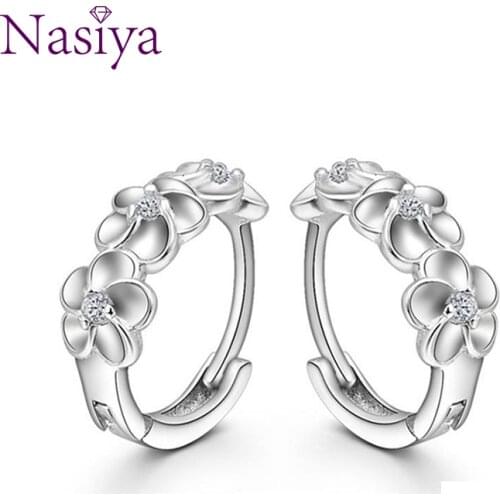 Top Sale 925 Sterling Silver Earring Woven Flowers Shape Earrings Embed CZ Crystal Pretty Earring For Wedding Accessories