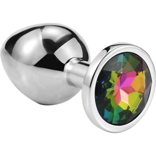 Intimate Metal Anal Plug With Crystal Jewelry Smooth Butt Plug No Vibrator Anal Bead Anus Dilator Anal Toys for Men/Women