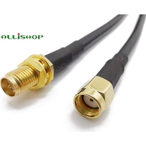 ALLISHOP WIFI Cable RP-SMA Female to RP SMA Male Antenna Cable Adapter Extension Cable RG58 Pigtail Cable 1M