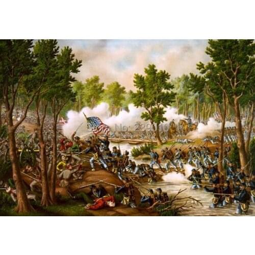 Free shipping figure wall art picture jungle war oil painting canvas prints classical landscape oil painting printed on canvas