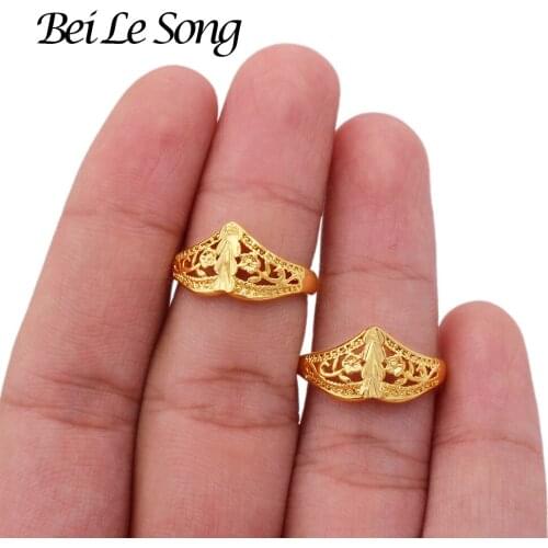Ring womens new jewelry wedding Rings girls gifts Dubai 24k gold color ring for women wedding Couple resizable ring jewellery