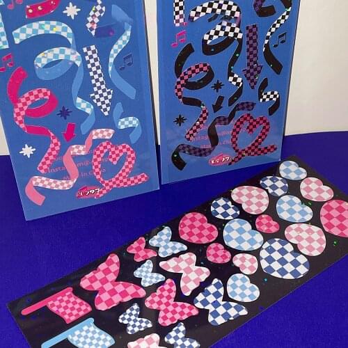 Creative Butterfly Love Ribbon Laser Stickers Personalized Scrapbook Idol Card Couple Gift Kawaii Stationery Decorative Sticker