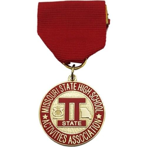 Gold Finish Stamping Brass Custom Souvenir Missouri State High School Medallion for Acticities Association k 200139