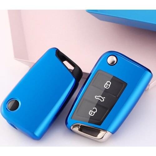 Fashion Charm Car Key Cover Remote TPU Lightweight Soft Transparent Car Key Case Car Key Holder Shell for Volkswagen Polo