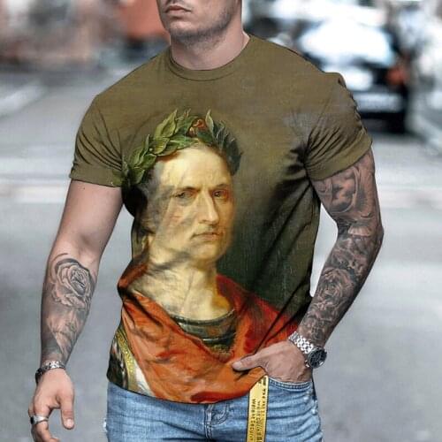 2021 new mens T-shirt T-shirt fashion printing oil painting pattern T-shirt mens streetwear outdoor oversized size