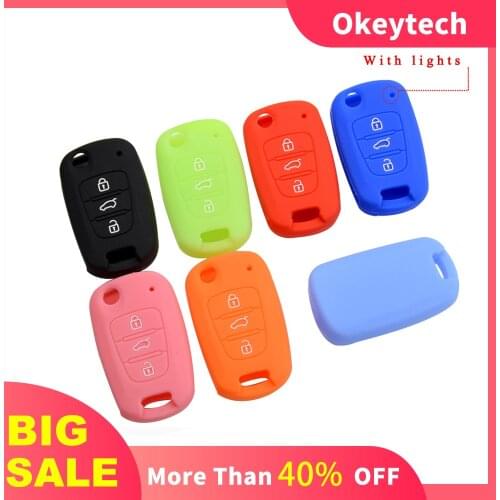 OkeyTech Silicone Key Cover Case For Hyundai Solaris i20 i30 i35 iX20 iX35 For Kia Ceed RIO4 K2 K5 Sportage Sorento Accessories