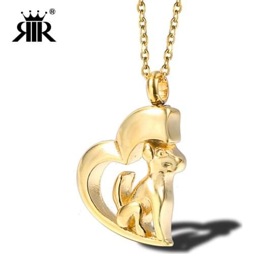 RIR Cremation Urn Necklace Dog Ash Necklace Urn Stainless Steel Pendants Cremation Jewelry In Stainless Steel