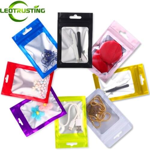 Matte Aluminum Foil Window Zip Lock Bag Translucent Resealable Jewelry Nail Beauty Bracelets Hardware Data USB Dolls Gifts Bags