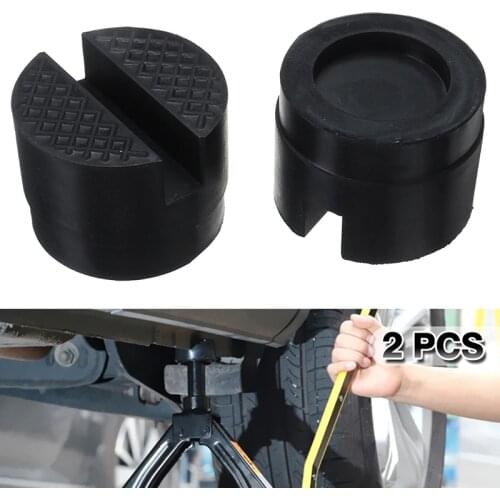 2pcs 5cm Rubber Pads For Floor Jacks Universal Slotted Frame Blocks Rail Floor Jack Guard Adapter Rubber Pads For Vehicles Tool