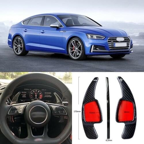 Carbon Fiber Gear DSG Steering Wheel Paddle Shifter Cover Fit For Audi S5 2017-2018