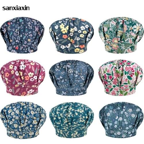 Sanxiaxin new Surgicals Cap Cotton Cartoon Printing Laboratory Pet Shop Doctor nurse hat scrub cap womens operating room hats